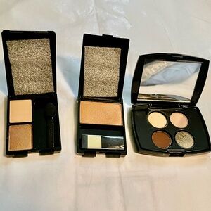 New! 3 Lancôme Chic Eyeshadow Blush Palettes Cream, Brown, and Gold Shades